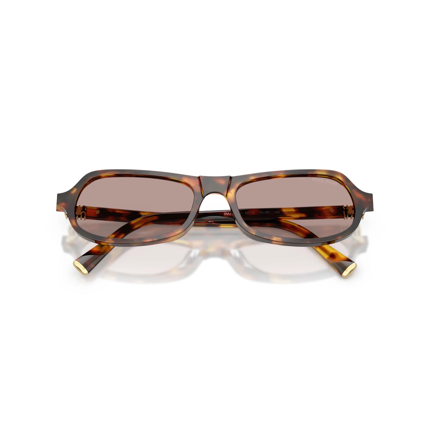 Occhiali da sole Miu Miu MU B10SU 14L20I Havana Miele geometrico -dettagli2