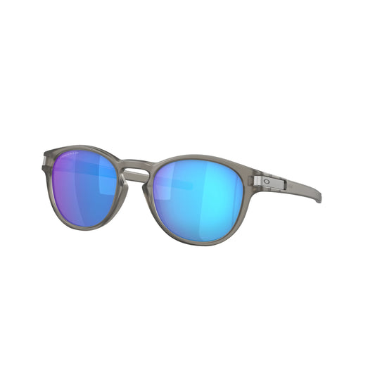 Occhiali da sole Oakley Latch OO9265 926532 Grey Ink Opaco Prizm Sapphire Polarized rotondi -laterale