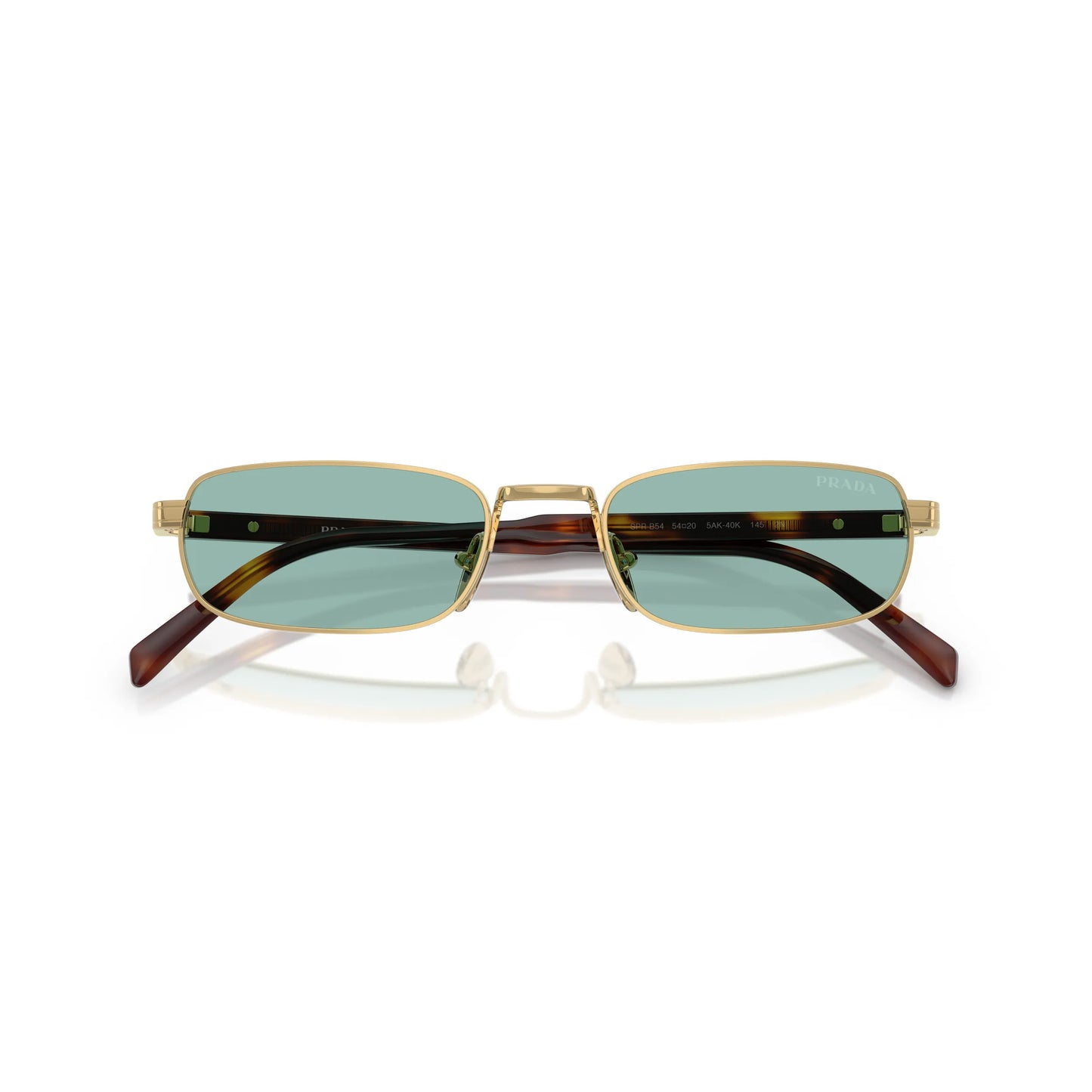 Occhiali da sole Prada PR B54S 5AK40K Gold Petroleum Green rettangolari -dettagli2