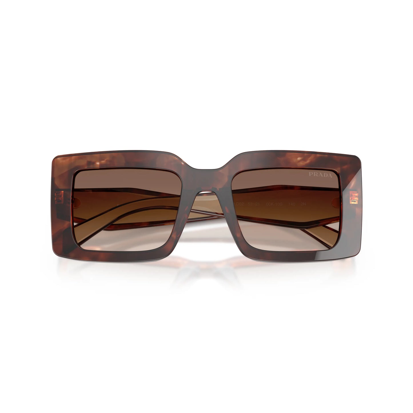 Occhiali da sole Prada PR D01S 00K10S Caramello Tartarugato Brown Gradient rettangolari -dettagli2