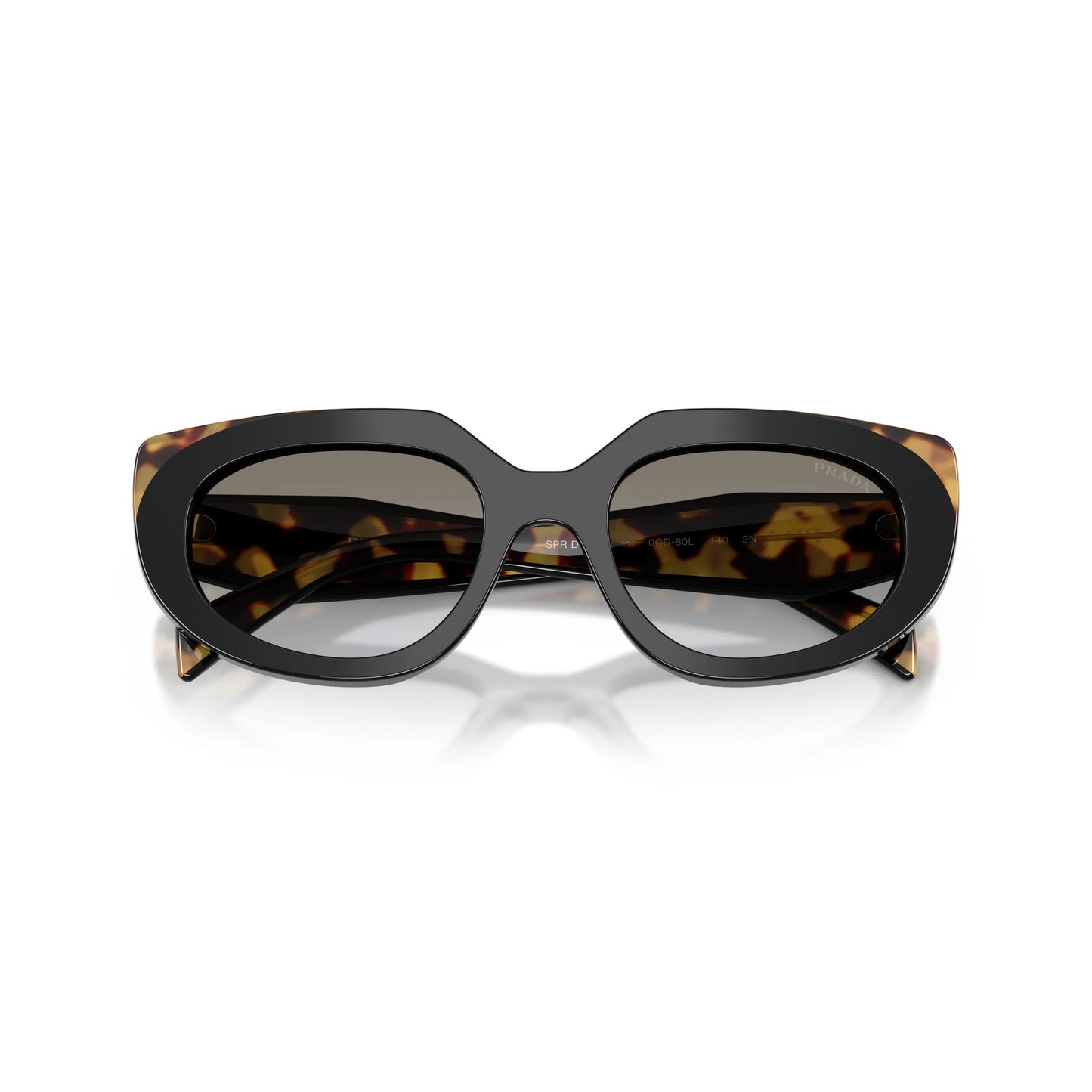 Occhiali da sole Prada PR D02S 0CD80L Nero Tartarugato Medio Grey Gradient ovali -dettagli2
