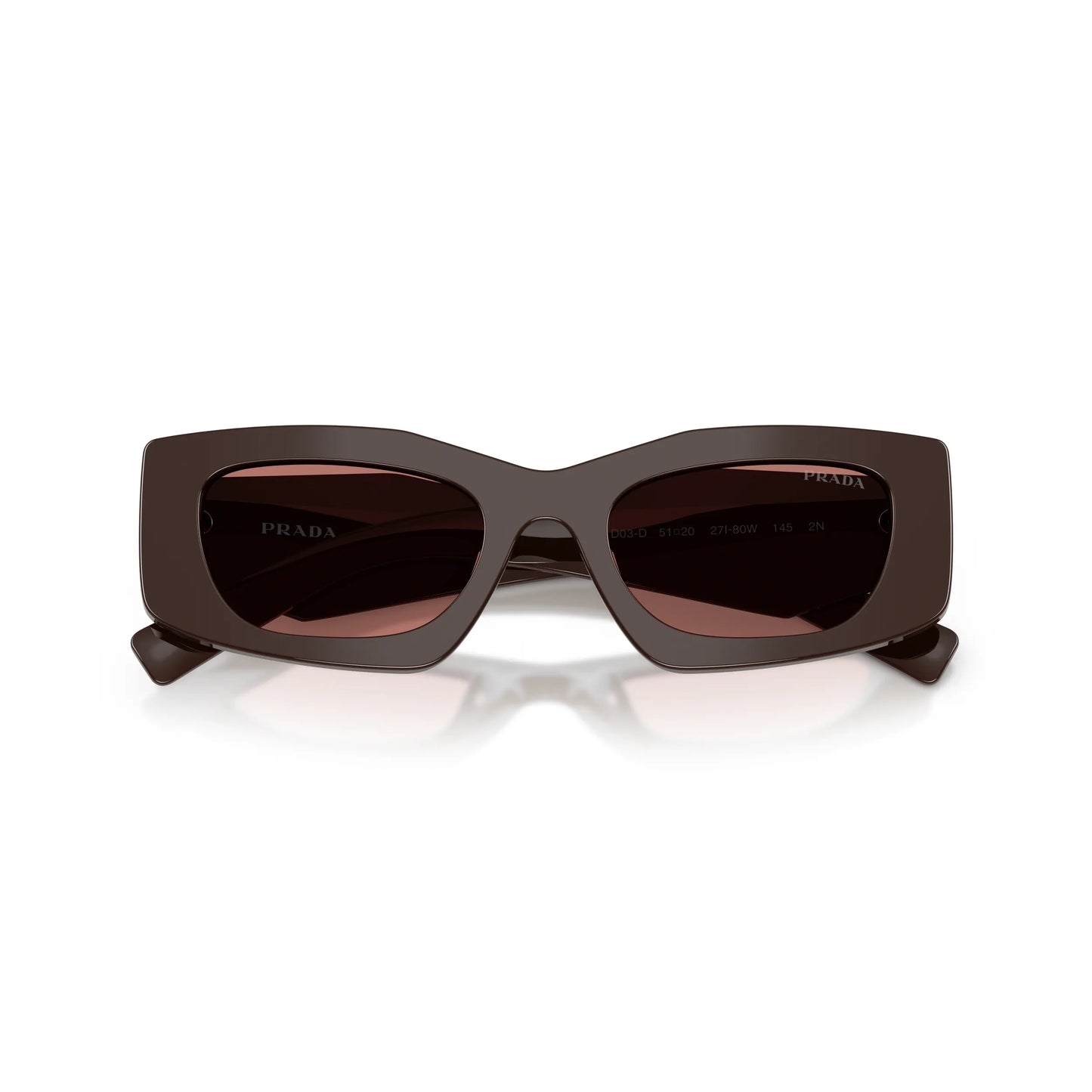 Occhiali da sole Prada PR D03SD 27I80W Cigar Bordeaux rettangolari -dettagli2