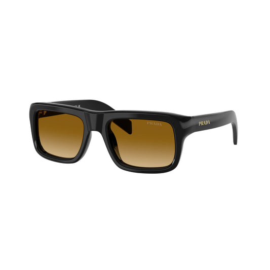 Occhiali da sole Prada PR D11S 16K10X Black Yellow Brown Gradient rettangolari -laterale