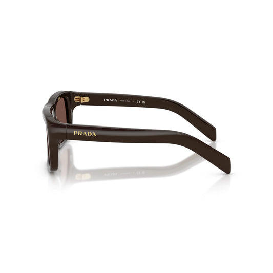 Occhiali da sole Prada PR D11S 27I90W Cigar Chocolate Black rettangolari -laterale