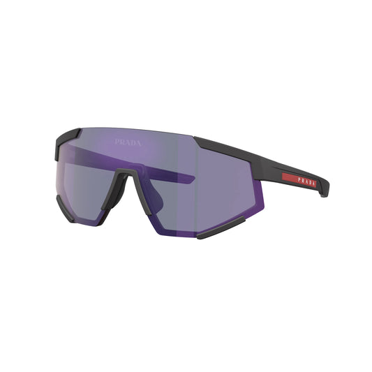 Occhiali da sole Prada Linea Rossa PS 04WS DG070A Black Rubber Blue Mirror -laterale