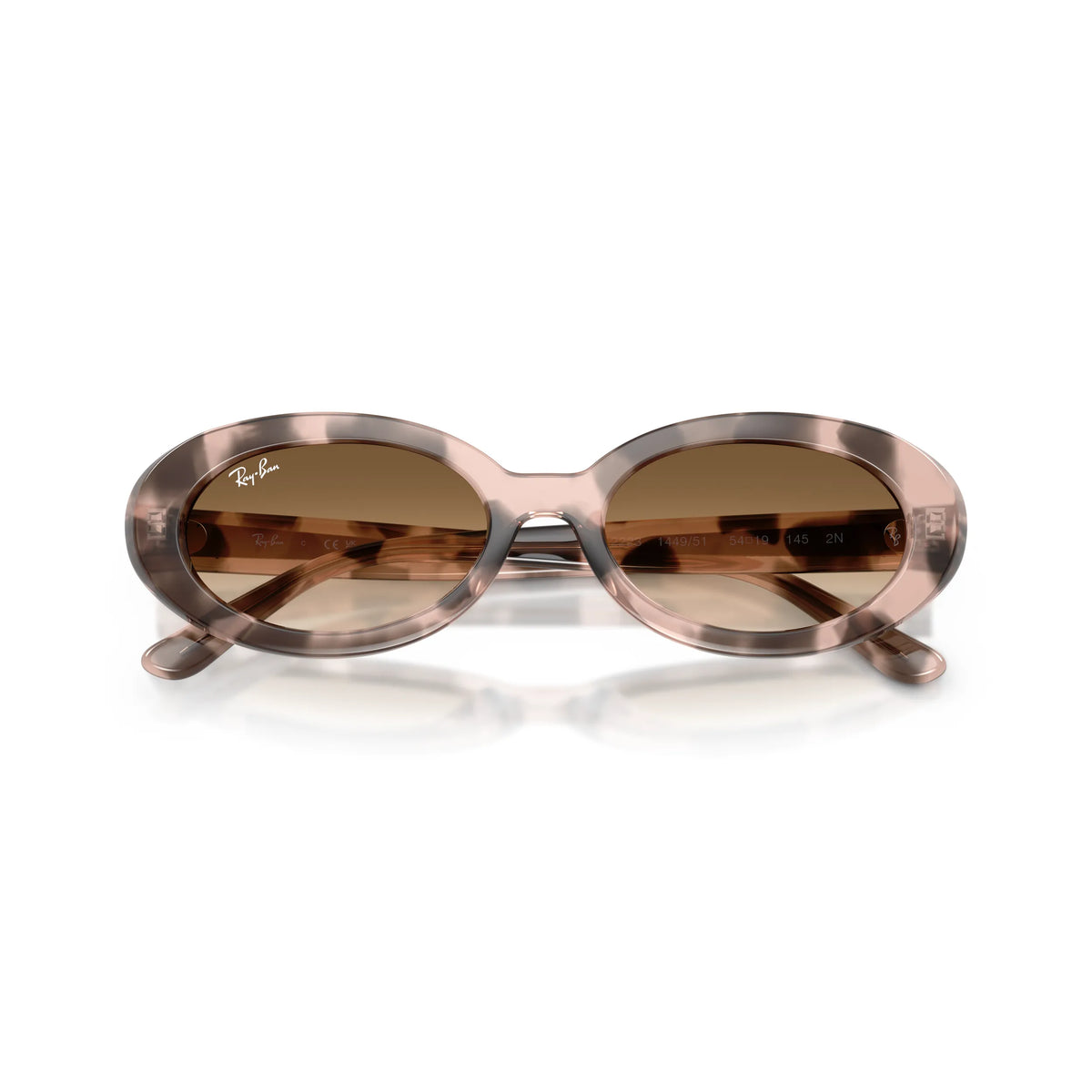 Occhiali da sole Ray-Ban RB2223 144951 Opal Pink Havana ovale
