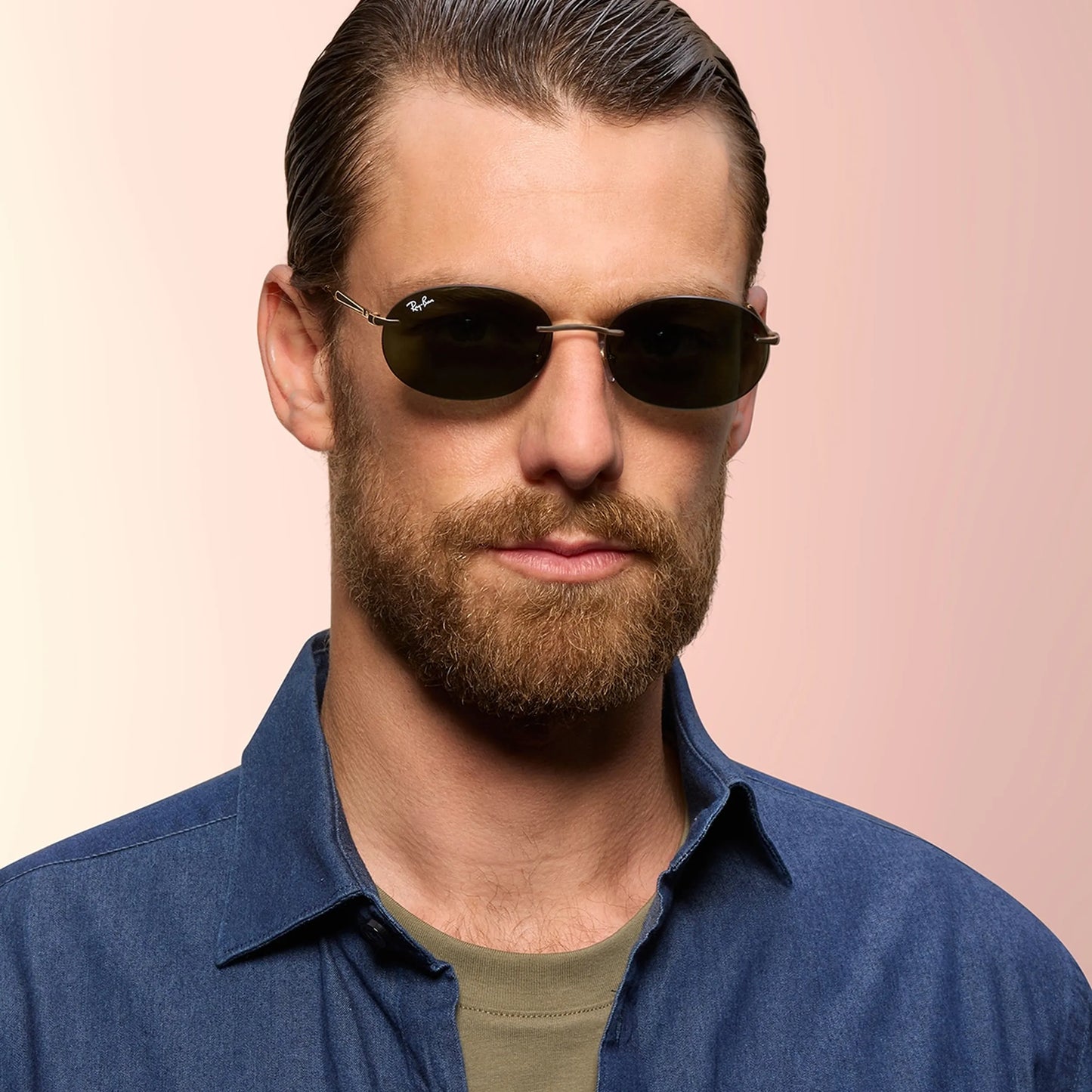 Occhiali da sole Ray-Ban RB3767 001/71 Gold Arista-Green ovali -dettagli4