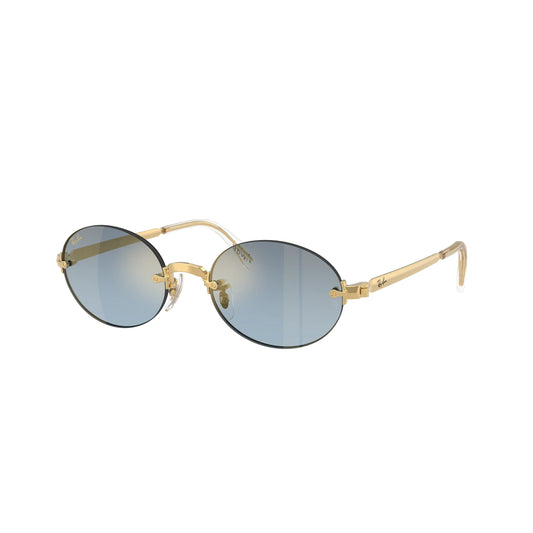 Occhiali da sole Ray-Ban A$AP Rocky RB3929 001/S2 Gold Blue Grey Sfumato ovali -laterale