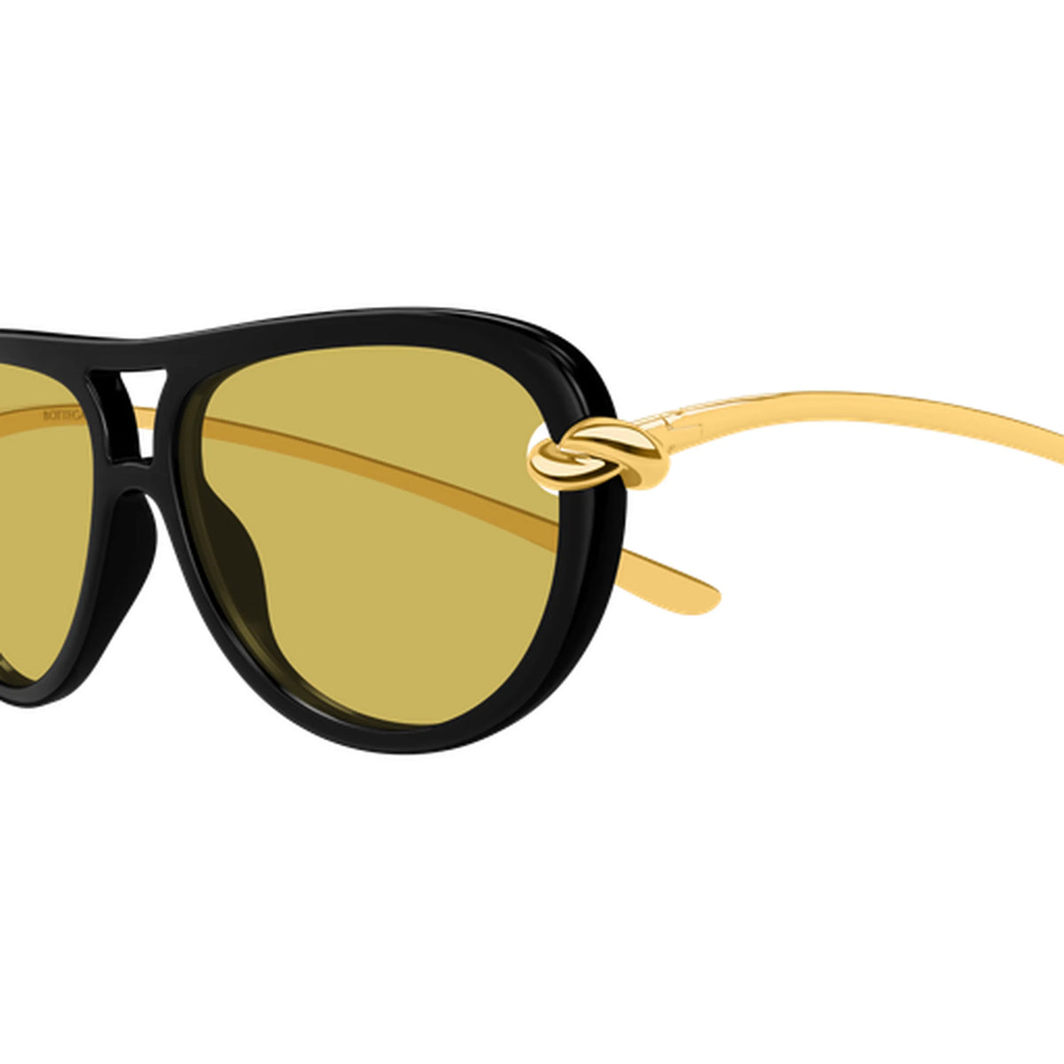 Occhiali da sole Bottega Veneta BV1418S-001 Nero/ giallo aviator -dettagli