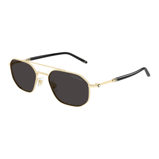Occhiali da sole Montblanc MB0481S-001 Black Gold Grey rettangolari -laterale