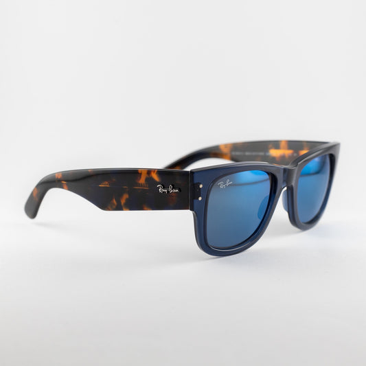 Occhiale da sole Ray-Ban Mega Wayfarer RB0840S 6638O4 Blu-laterale