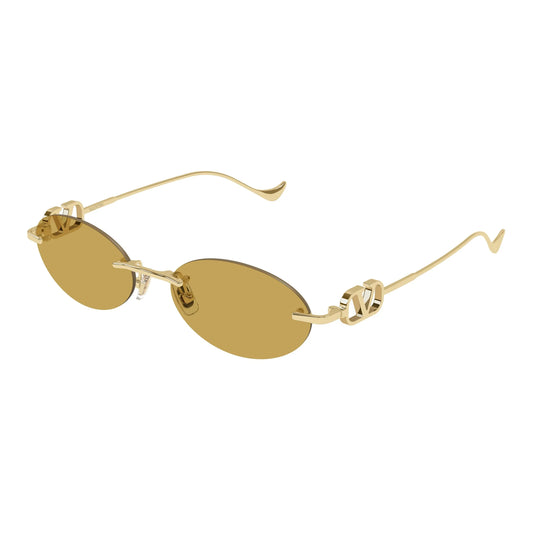 Occhiali da sole Valentino VG0032S 003 Gold Light Brown ovali -laterale