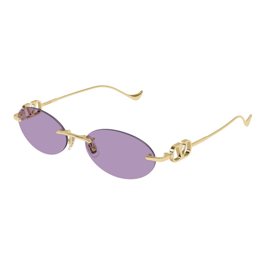 Occhiali da sole Valentino VG0032S 004 Gold Violet ovali -laterale