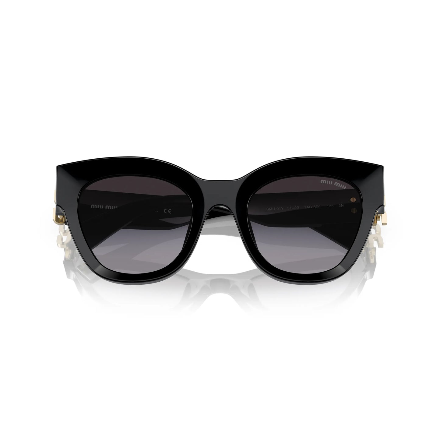 Occhiali da sole Miu Miu MU 01YS 1AB5D1 Nero Grigio sfumato -dettagli2