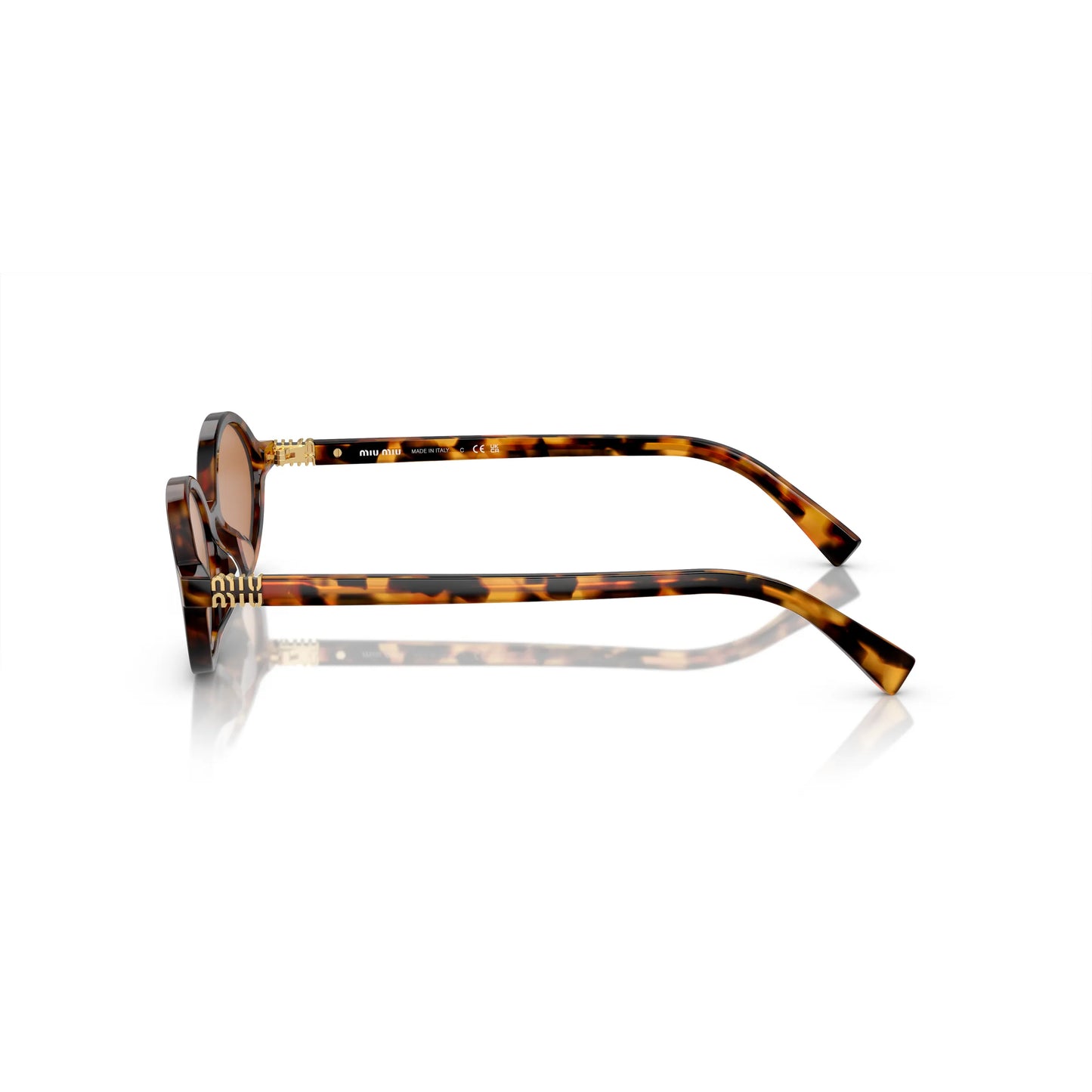 Occhiali da sole Miu Miu MU 04ZS 19P2Z1 Havana Light Brown ovali -dettagli