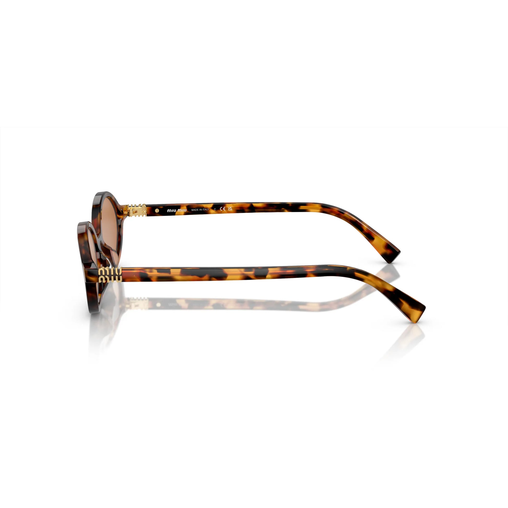 Occhiali da sole Miu Miu MU 04ZS 19P2Z1 Havana Light Brown ovali -dettagli
