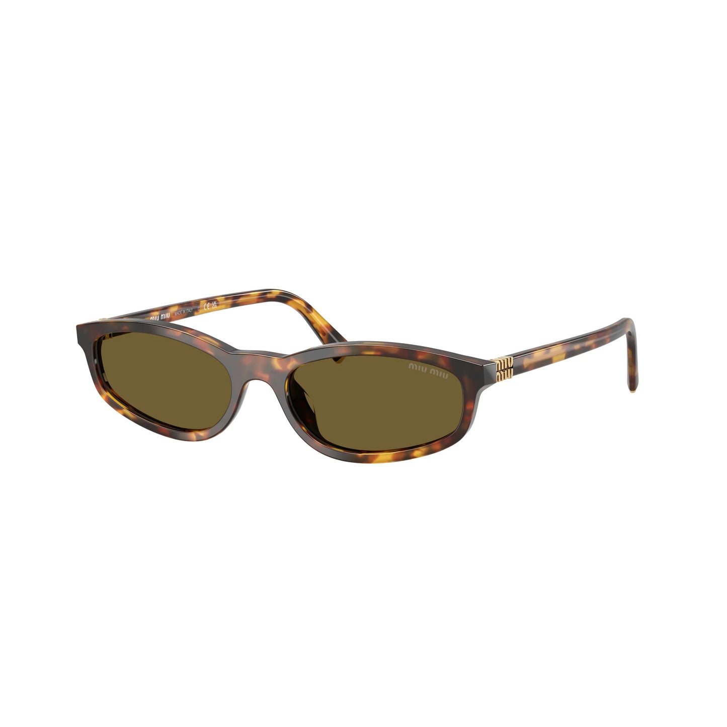 Occhiali da sole Miu Miu MU A06S 14L09Z Havana Miele -laterale