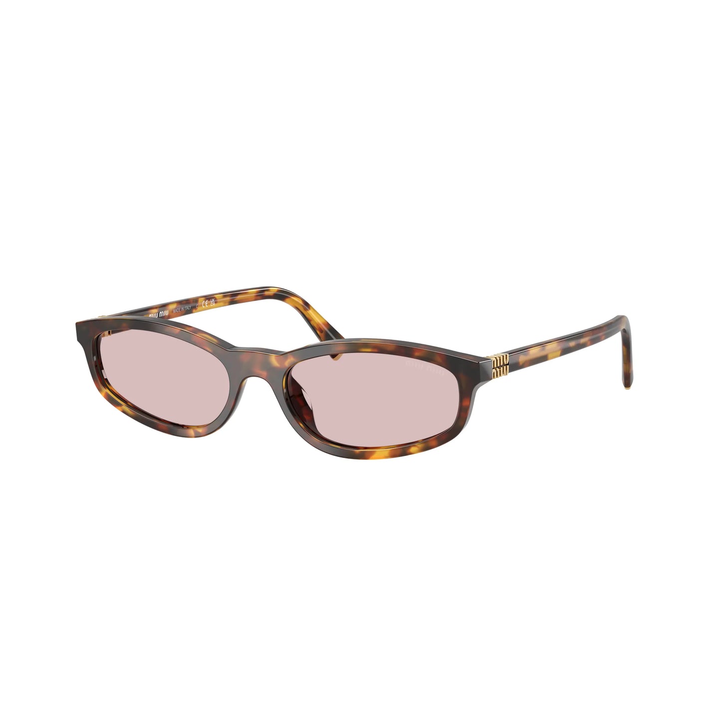 Occhiali da sole Miu Miu MU A06S 14L4I0 Havana Miele geometrico -laterale