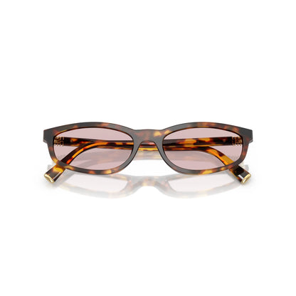 Occhiali da sole Miu Miu MU A06S 14L4I0 Havana Miele geometrico -dettagli2