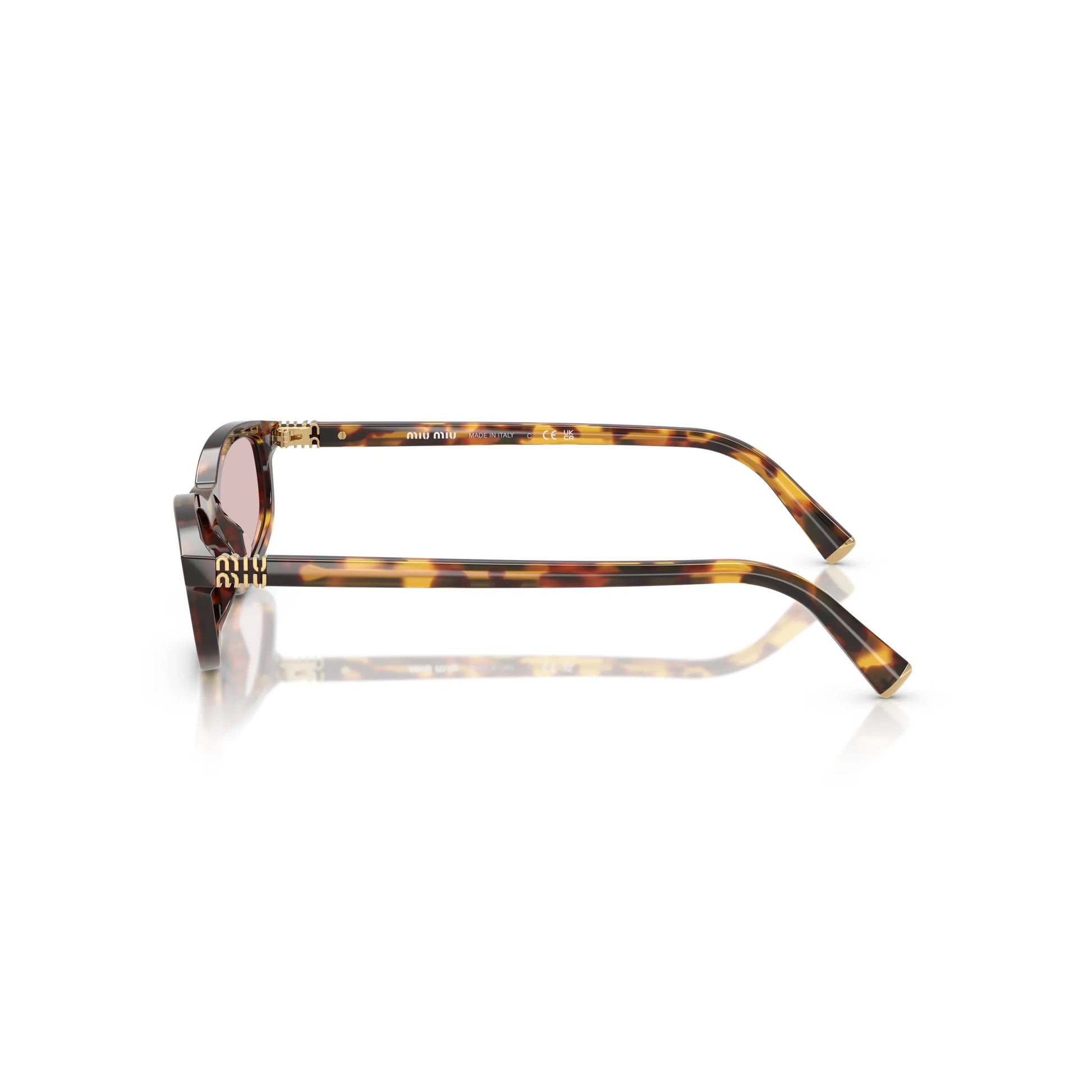 Occhiali da sole Miu Miu MU A06S 14L4I0 Havana Miele geometrico -dettagli1