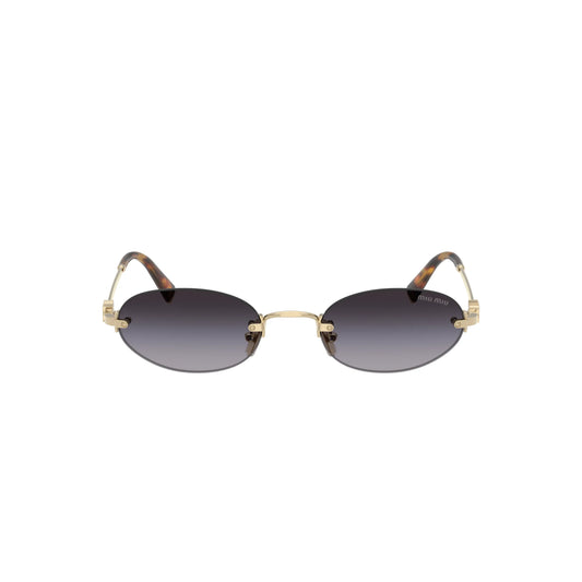 Occhiali da sole Miu Miu MU A54S ZVN5D1 Gold/Light Grey rimless