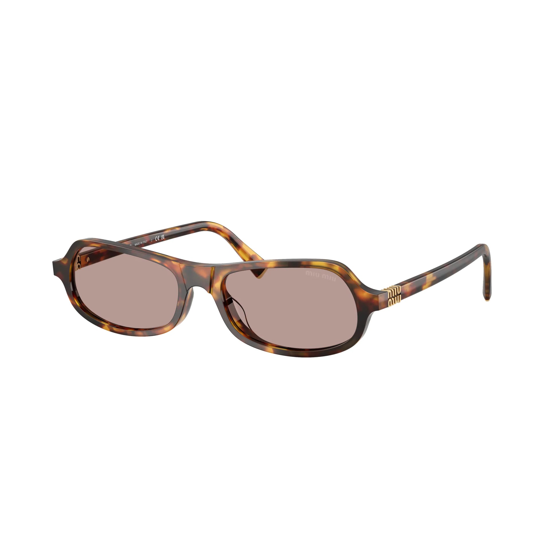 Occhiali da sole Miu Miu MU B10SU 14L20I Havana Miele geometrico -laterale