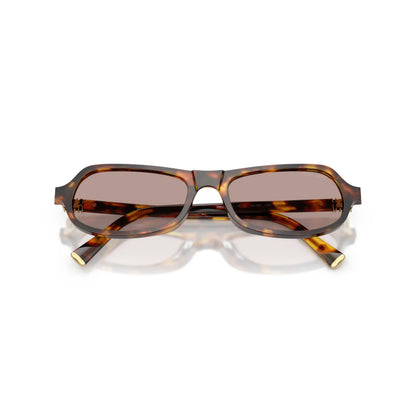 Occhiali da sole Miu Miu MU B10SU 14L20I Havana Miele geometrico -dettagli2