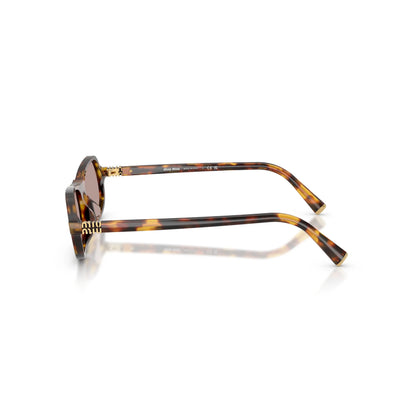 Occhiali da sole Miu Miu MU B10SU 14L20I Havana Miele geometrico -dettagli