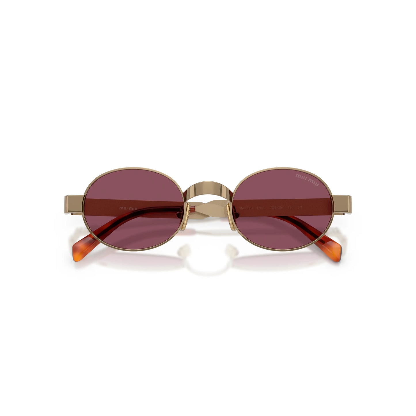 Occhiali da sole Miu Miu MU B51S 7OE30Y Ottone Violet rotondi -dettagli2
