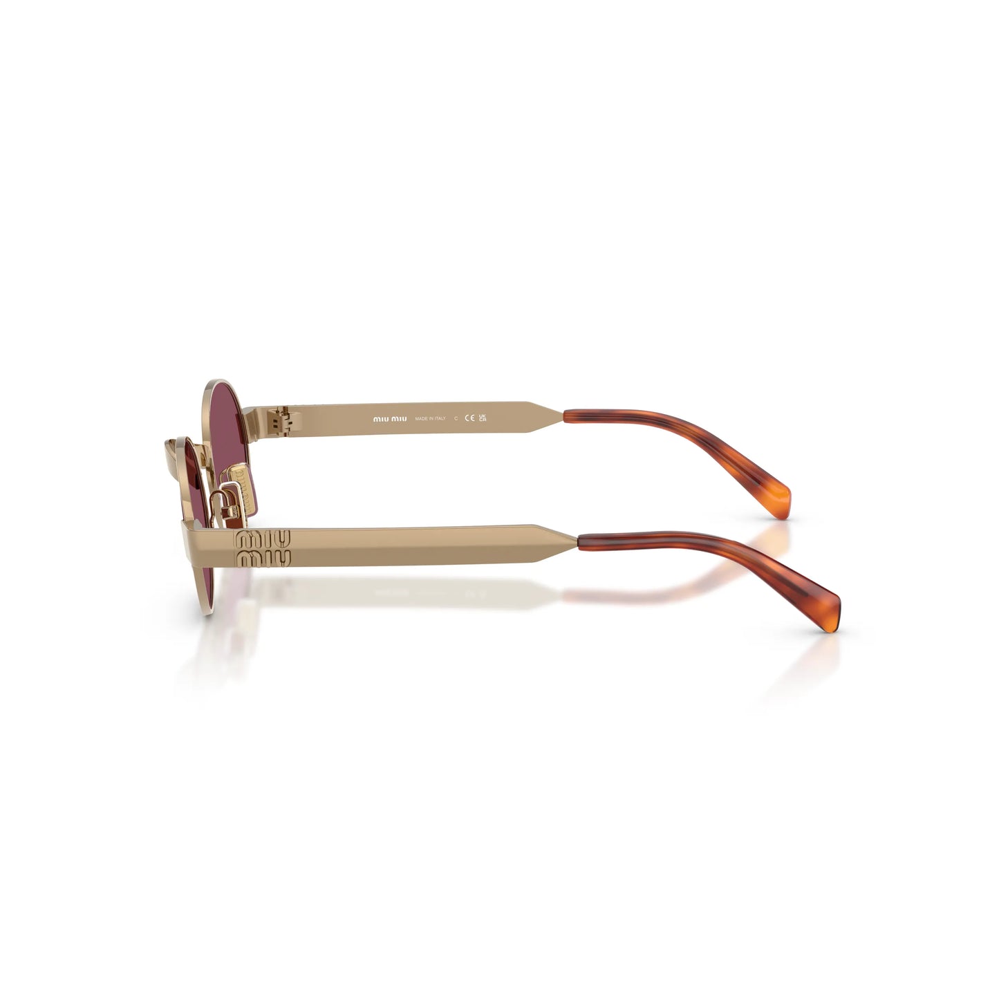 Occhiali da sole Miu Miu MU B51S 7OE30Y Ottone Violet rotondi -dettagli