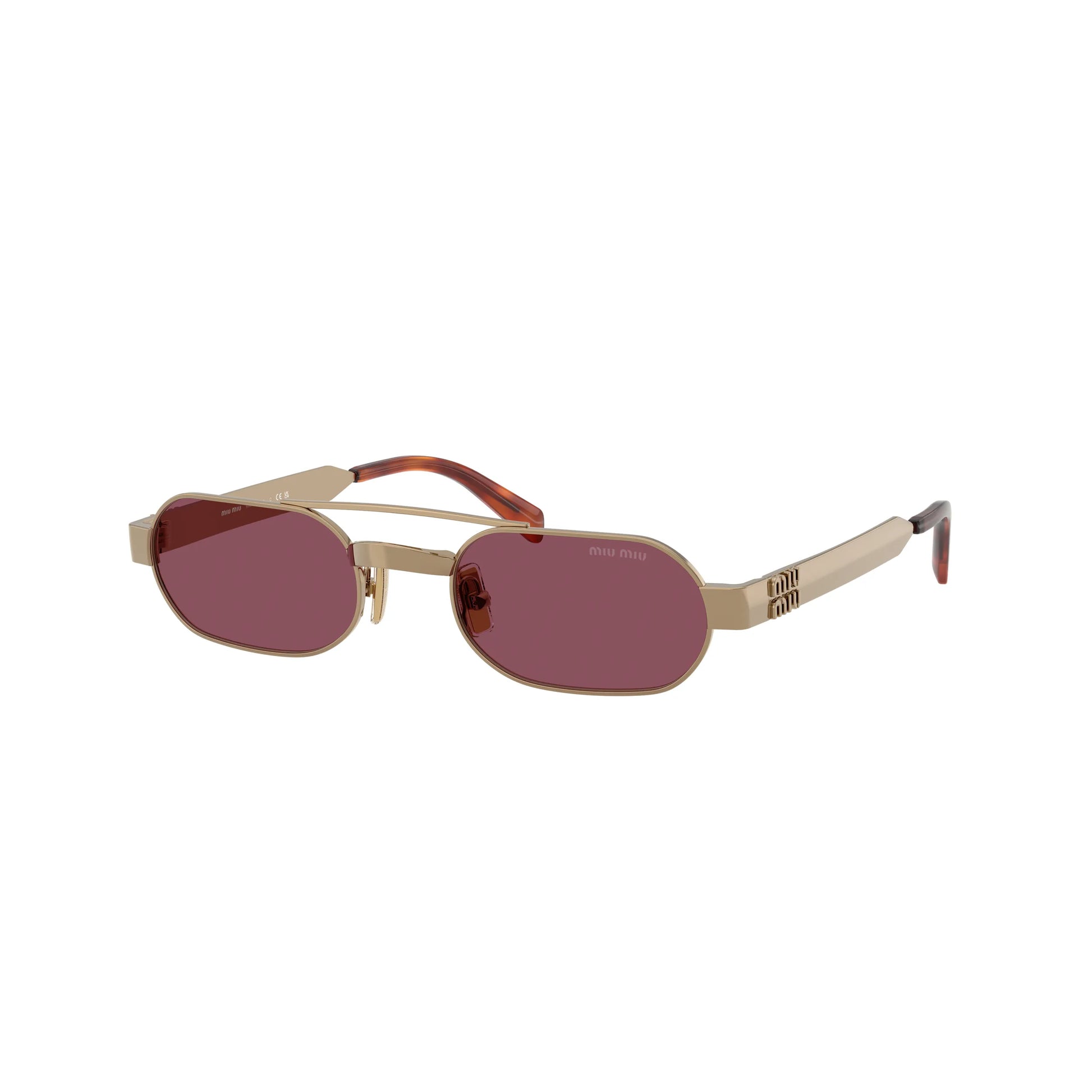 Occhiali da sole Miu Miu MU B52S 7OE30Y Ottone Violet ovali -laterale