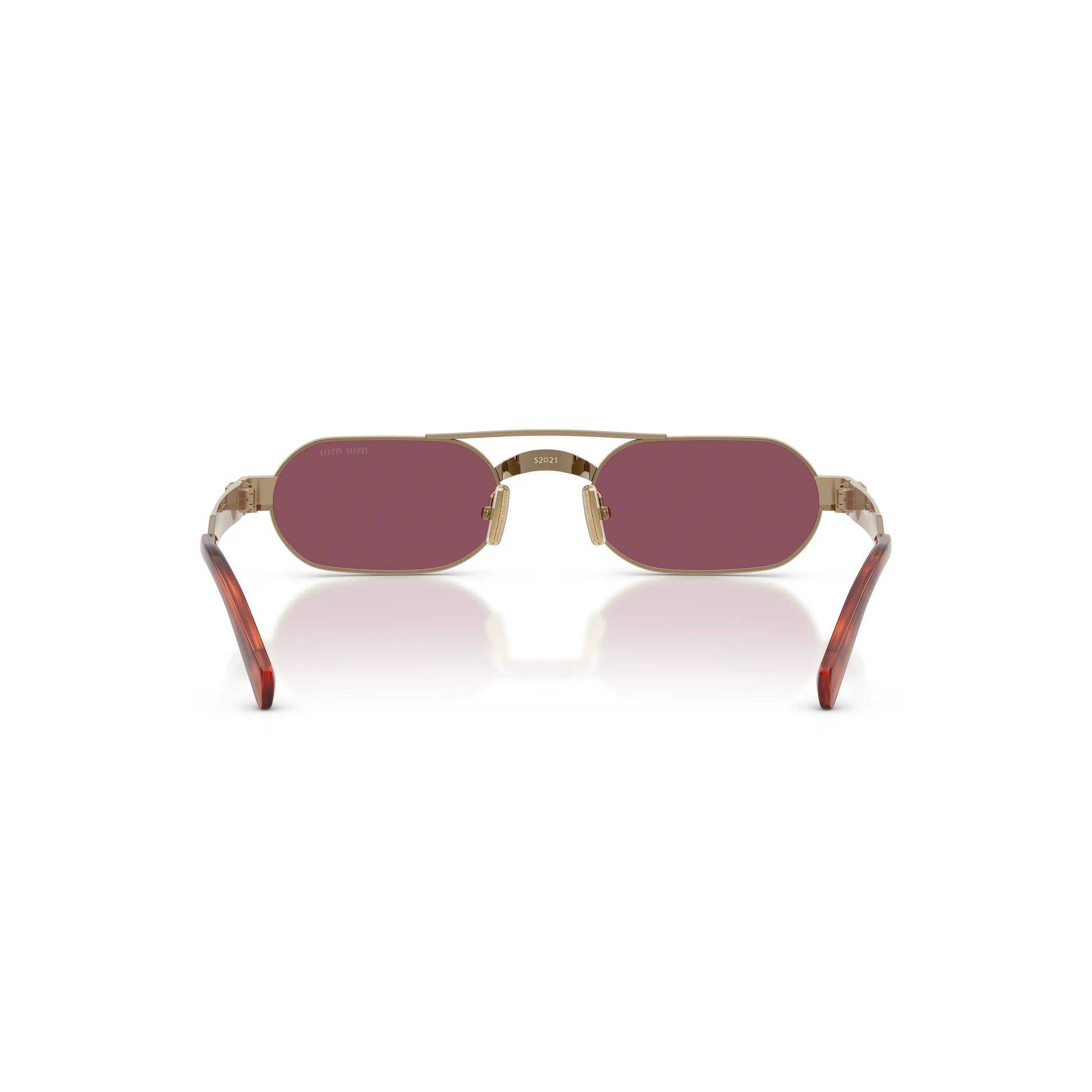 Occhiali da sole Miu Miu MU B52S 7OE30Y Ottone Violet ovali -dettagli1