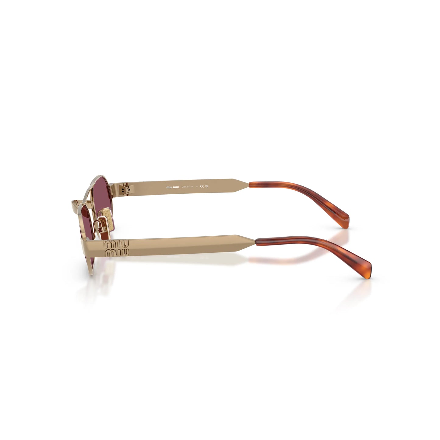 Occhiali da sole Miu Miu MU B52S 7OE30Y Ottone Violet ovali -dettagli