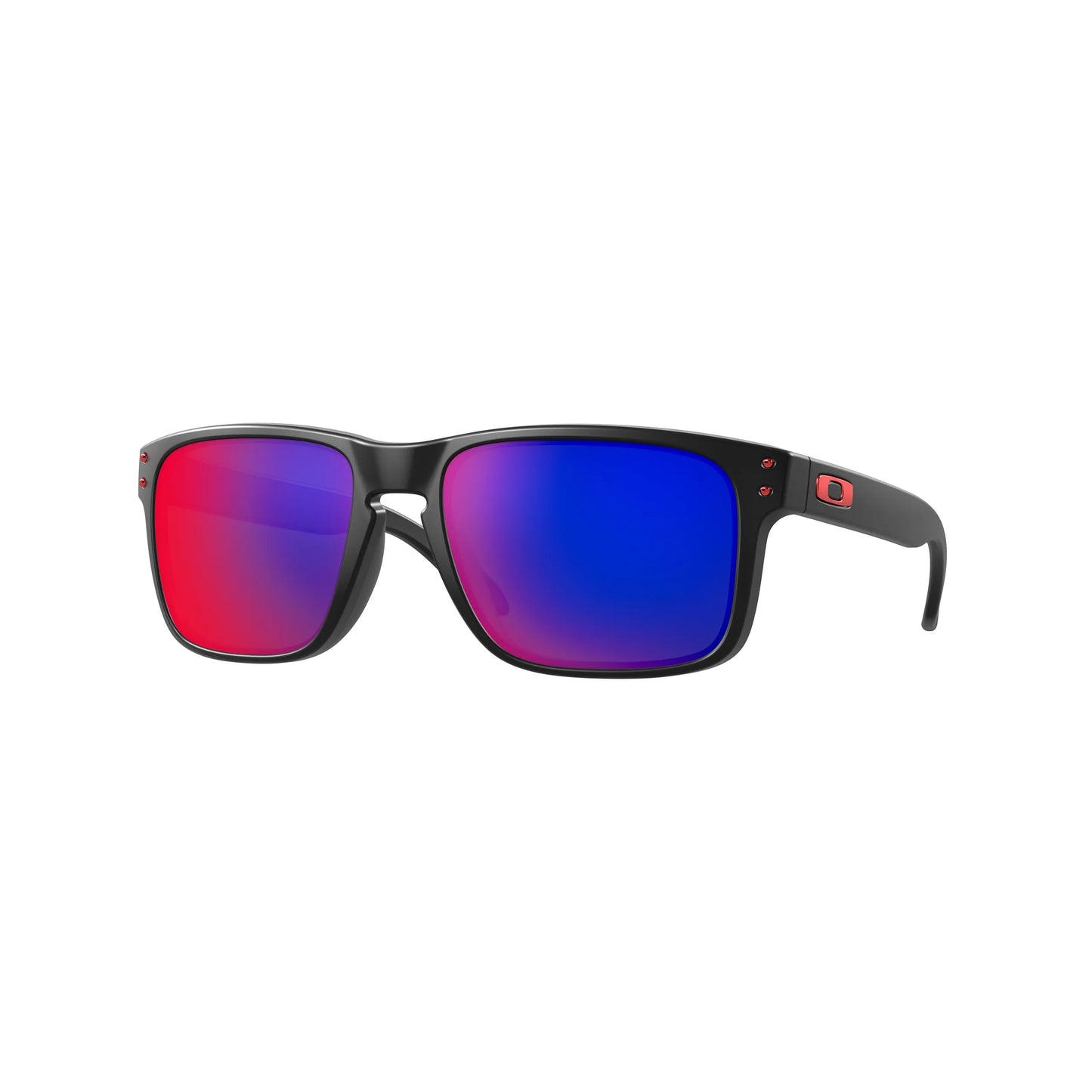 Occhiali da sole Oakley Holbrook OO9102 910236 Matte Black Red Iridium -laterale
