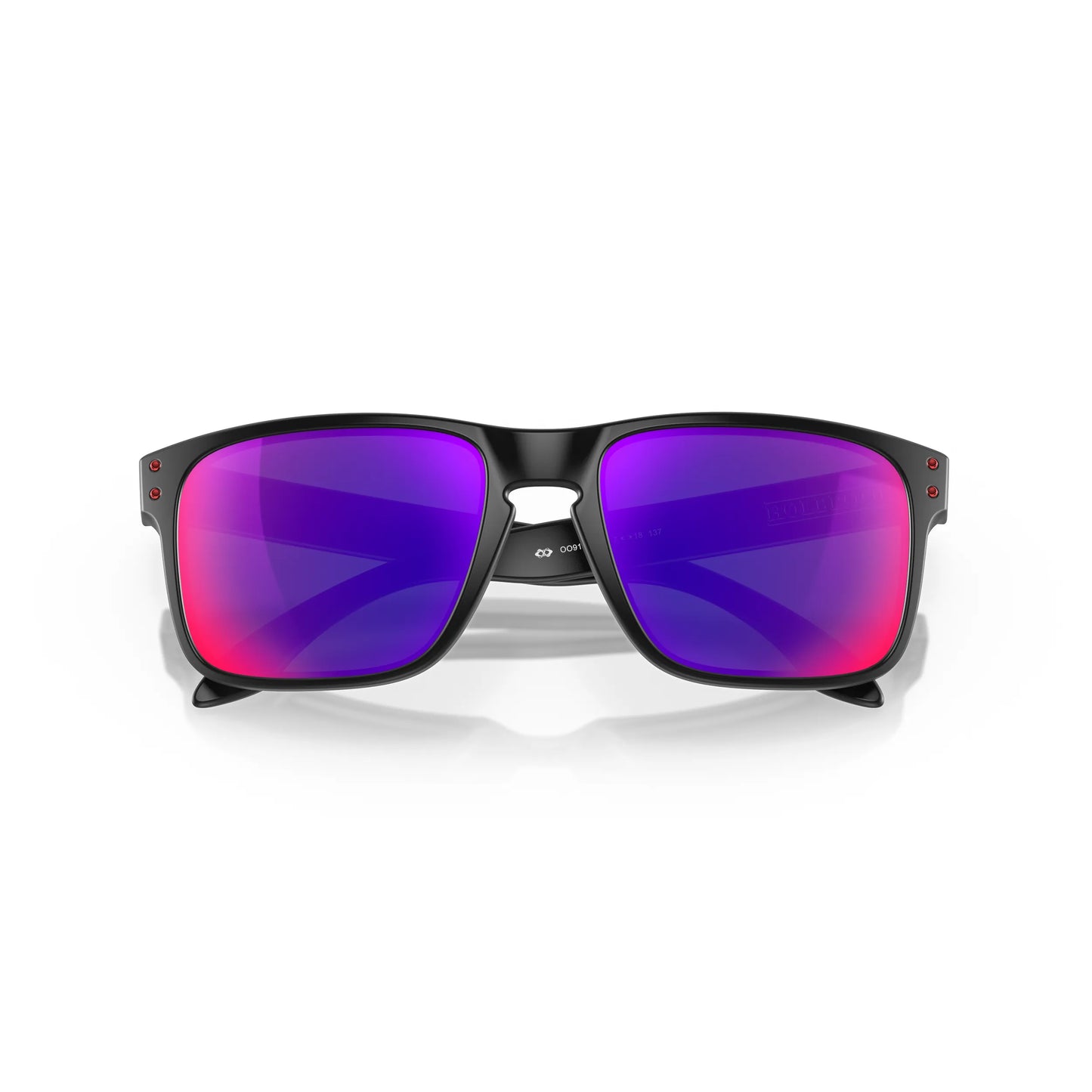 Occhiali da sole Oakley Holbrook OO9102 910236 Matte Black Red Iridium -dettagli5