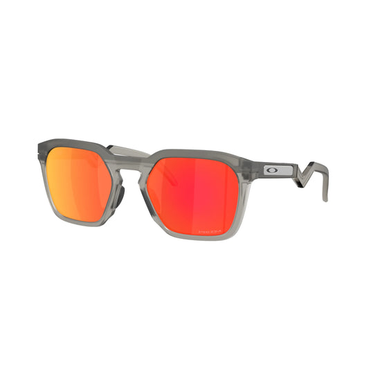 Occhiali da sole Oakley HSTN SQ OO9533 953302 Grigio Fumo Opaco Prizm Ruby squadrati -laterale