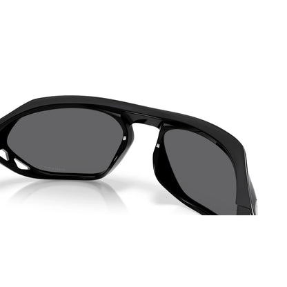 Occhiali da sole Oakley Cage Jacket OO9537 953708 Nero lucido polarizzati ovale