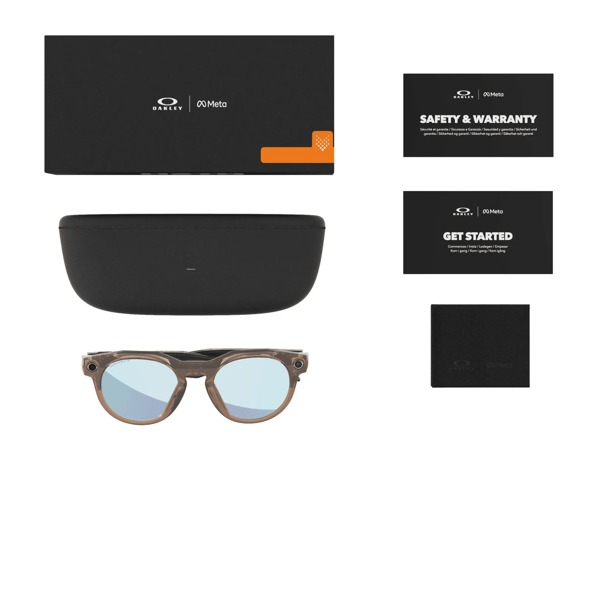 Occhiali smart Oakley Meta HSTN OW8002 800206 Marrone fumo Prizm Deep Water Polarized