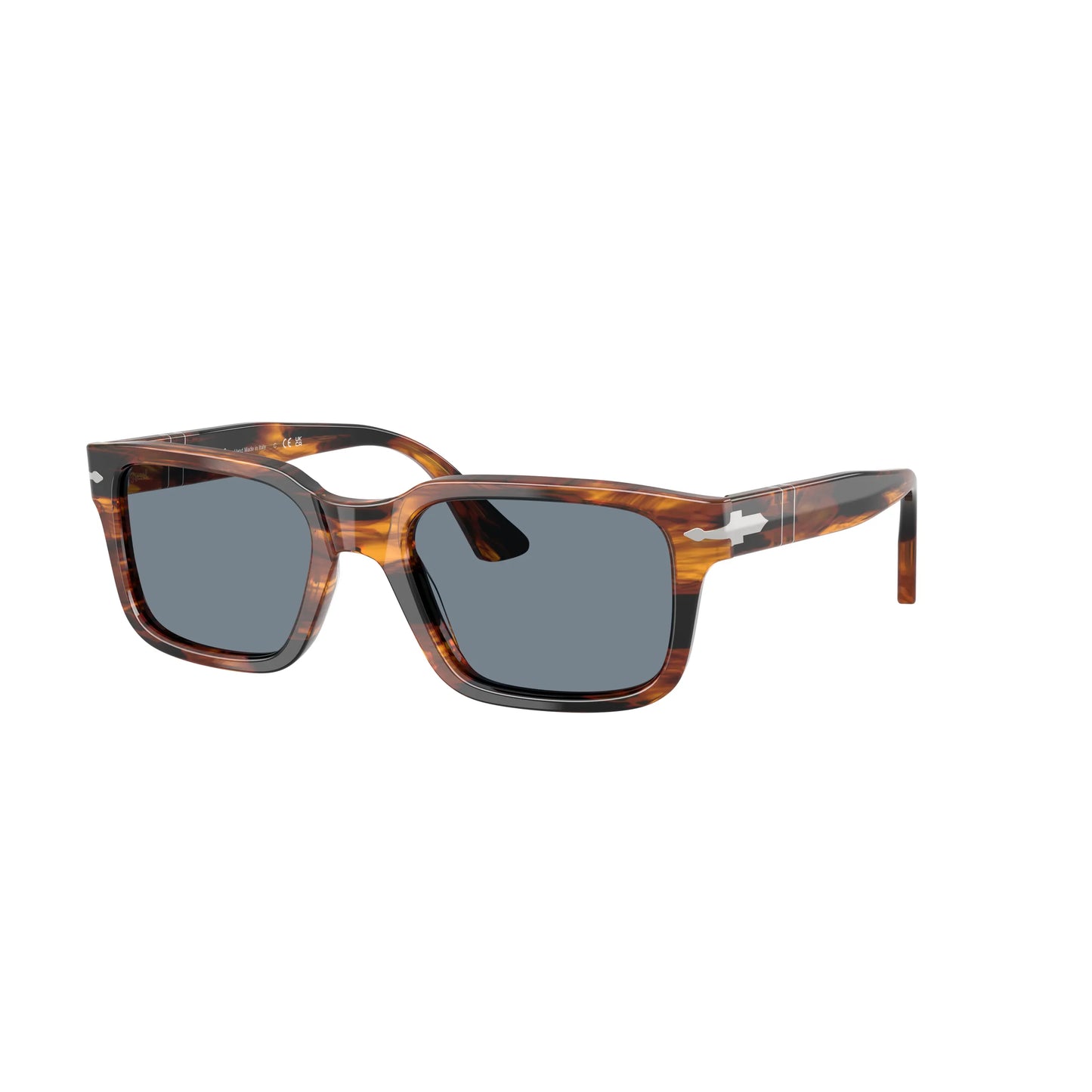 Occhiali da sole Persol PO3272S 123556 Striped Black & Brown rettangolari -laterale
