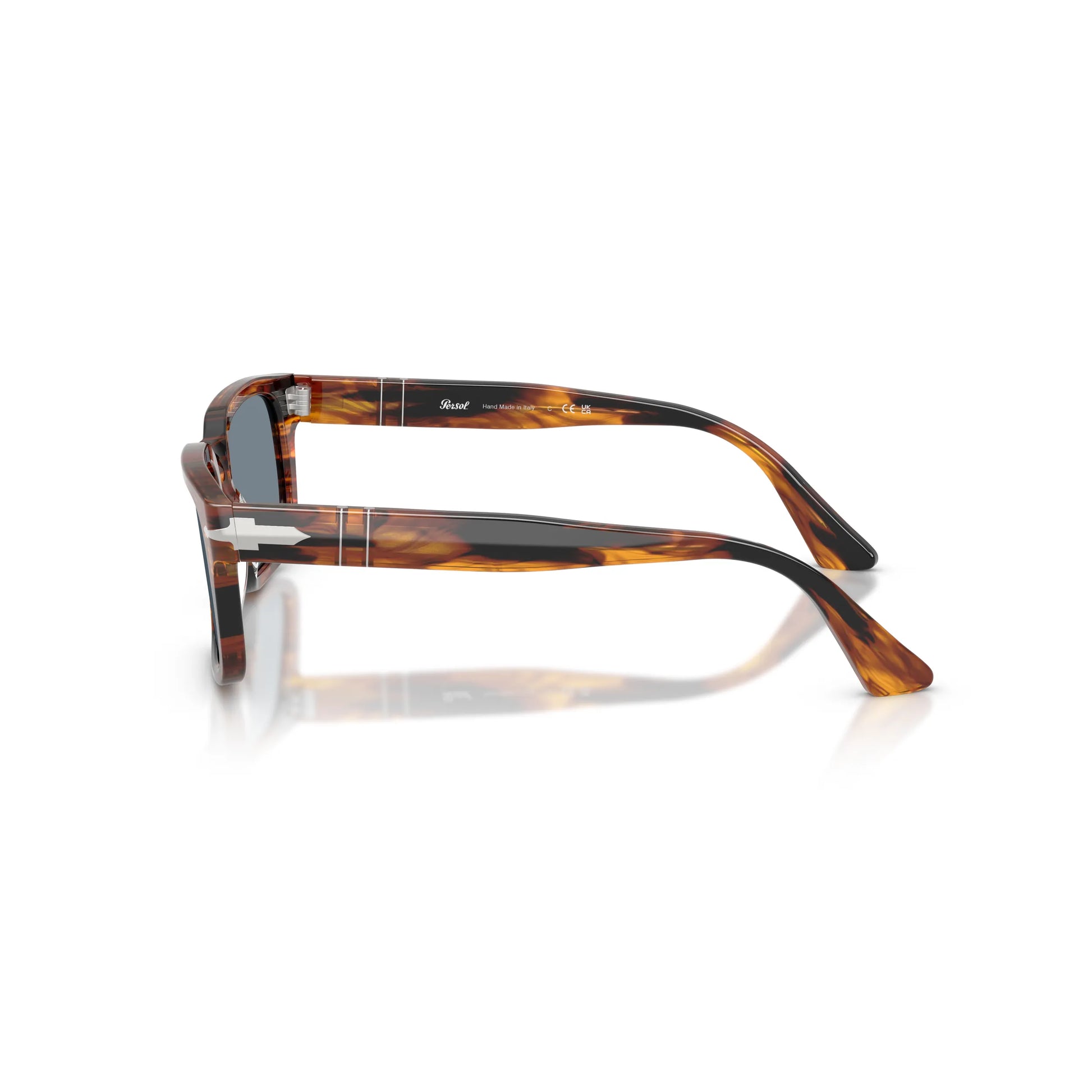 Occhiali da sole Persol PO3272S 123556 Striped Black & Brown rettangolari -dettagli