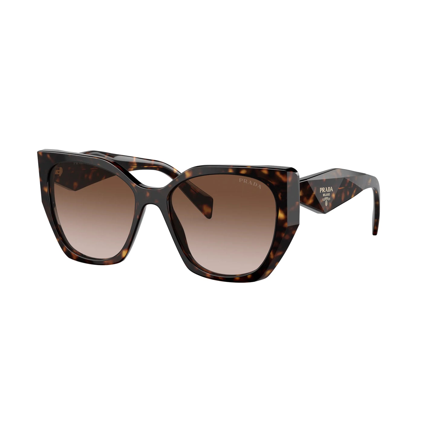 Occhiali da sole Prada PR 19ZS 2AU6S1 Tartarugato Brown Gradient squadrati -laterale