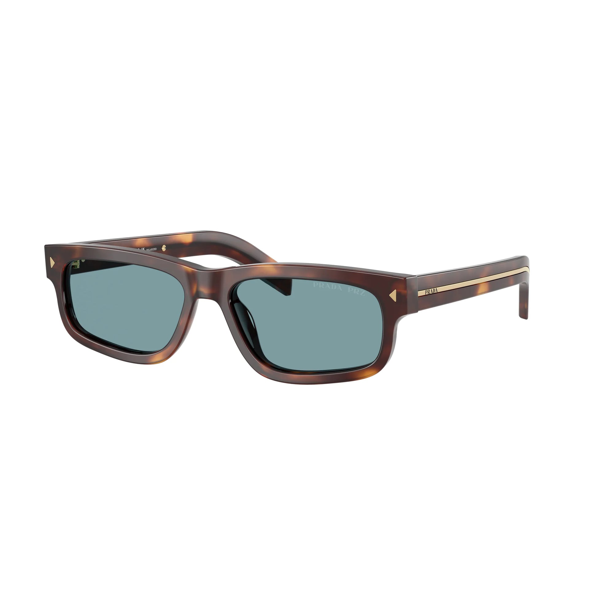 Occhiali da sole Prada PR B11S 15W04D Tartarugato Classico Green Polarized rettangolari -laterale