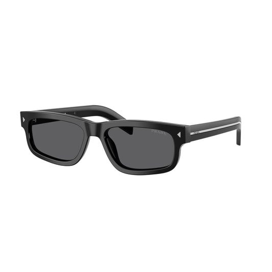 Occhiali da sole Prada PR B11S 16K731 Black Grey rettangolari -laterale