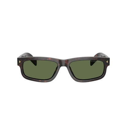 Occhiali da sole Prada PR B11S 17N20G Root Tartarugato Green Polarized rettangolari