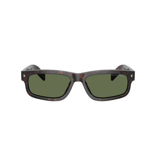Occhiali da sole Prada PR B11S 17N20G Root Tartarugato Green Polarized rettangolari