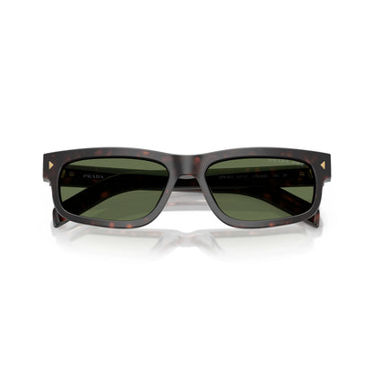 Occhiali da sole Prada PR B11S 17N20G Root Tartarugato Green Polarized rettangolari -dettagli2