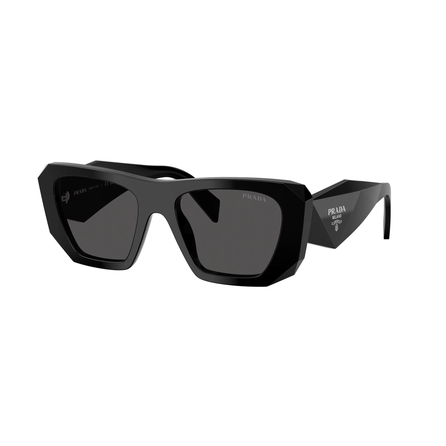 Occhiali da sole Prada PR B18S 16K08Z Black Grey squadrati -laterale