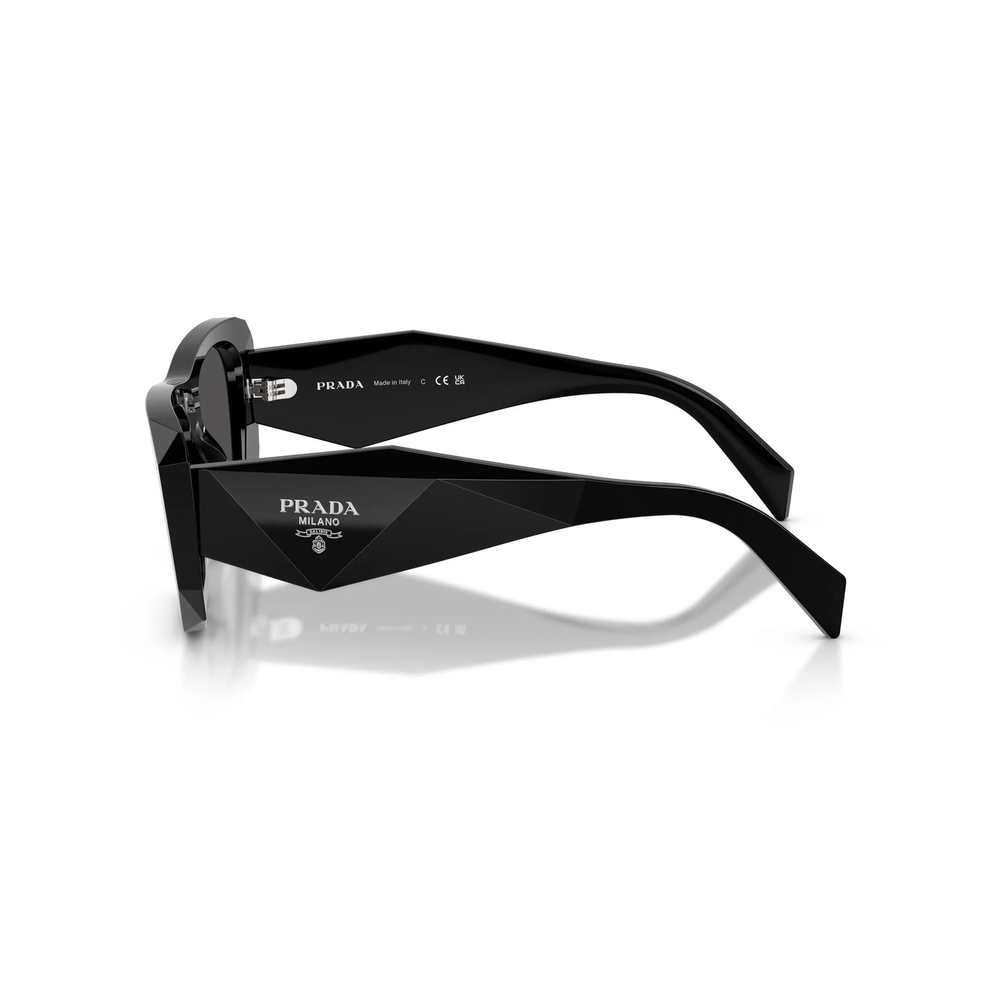 Occhiali da sole Prada PR B18S 16K08Z Black Grey squadrati -dettagli