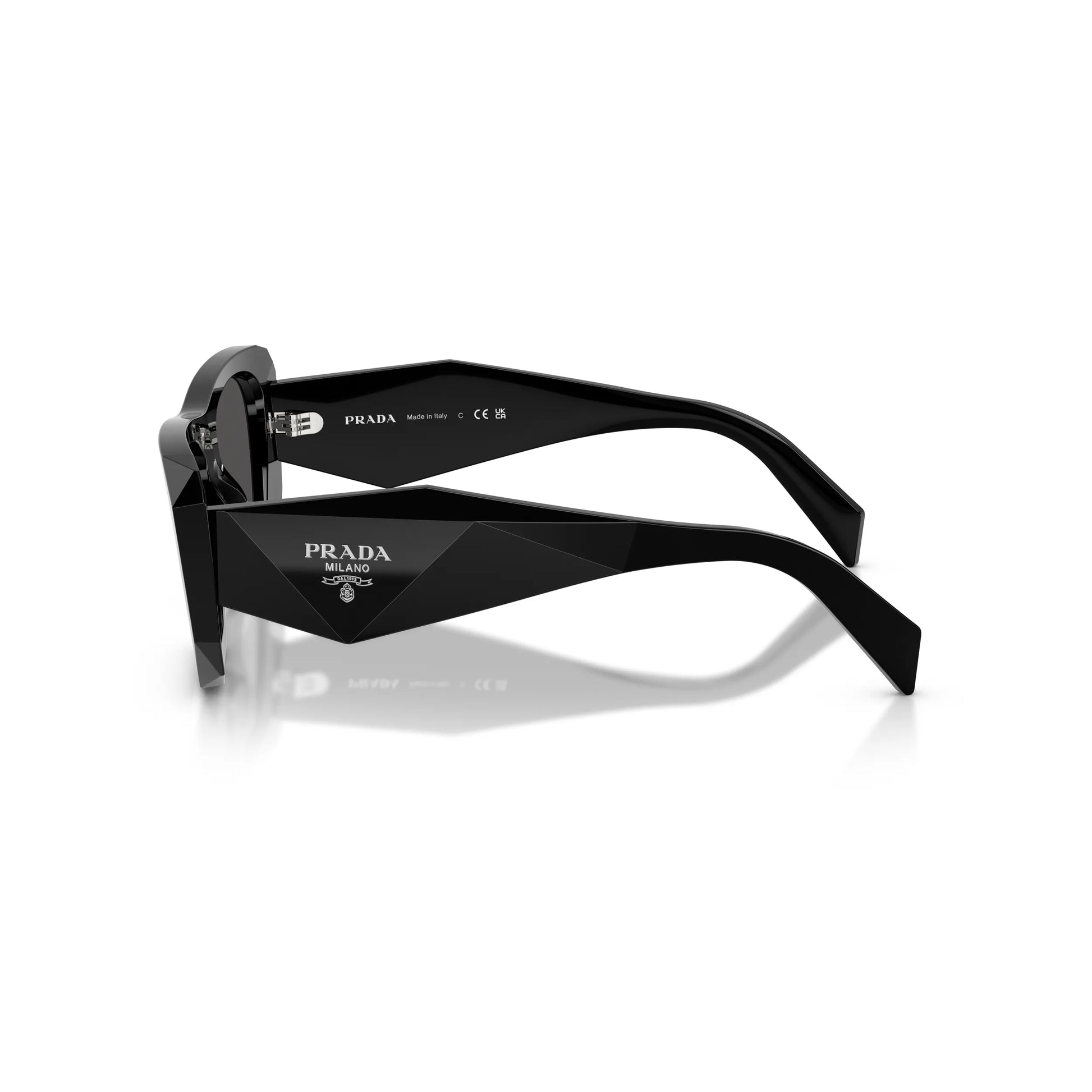 Occhiali da sole Prada PR B18S 16K08Z Black Grey squadrati -dettagli