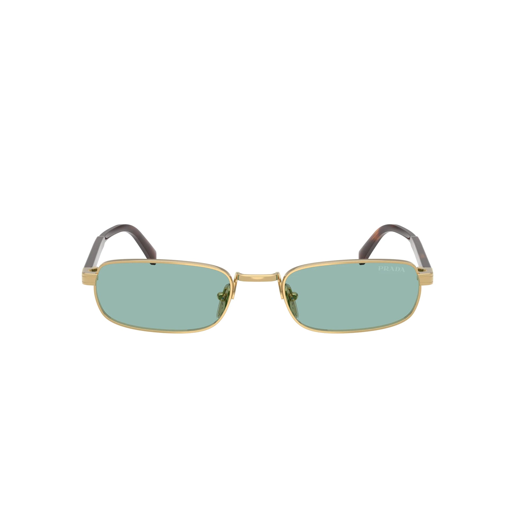 Occhiali da sole Prada PR B54S 5AK40K Gold Petroleum Green rettangolari